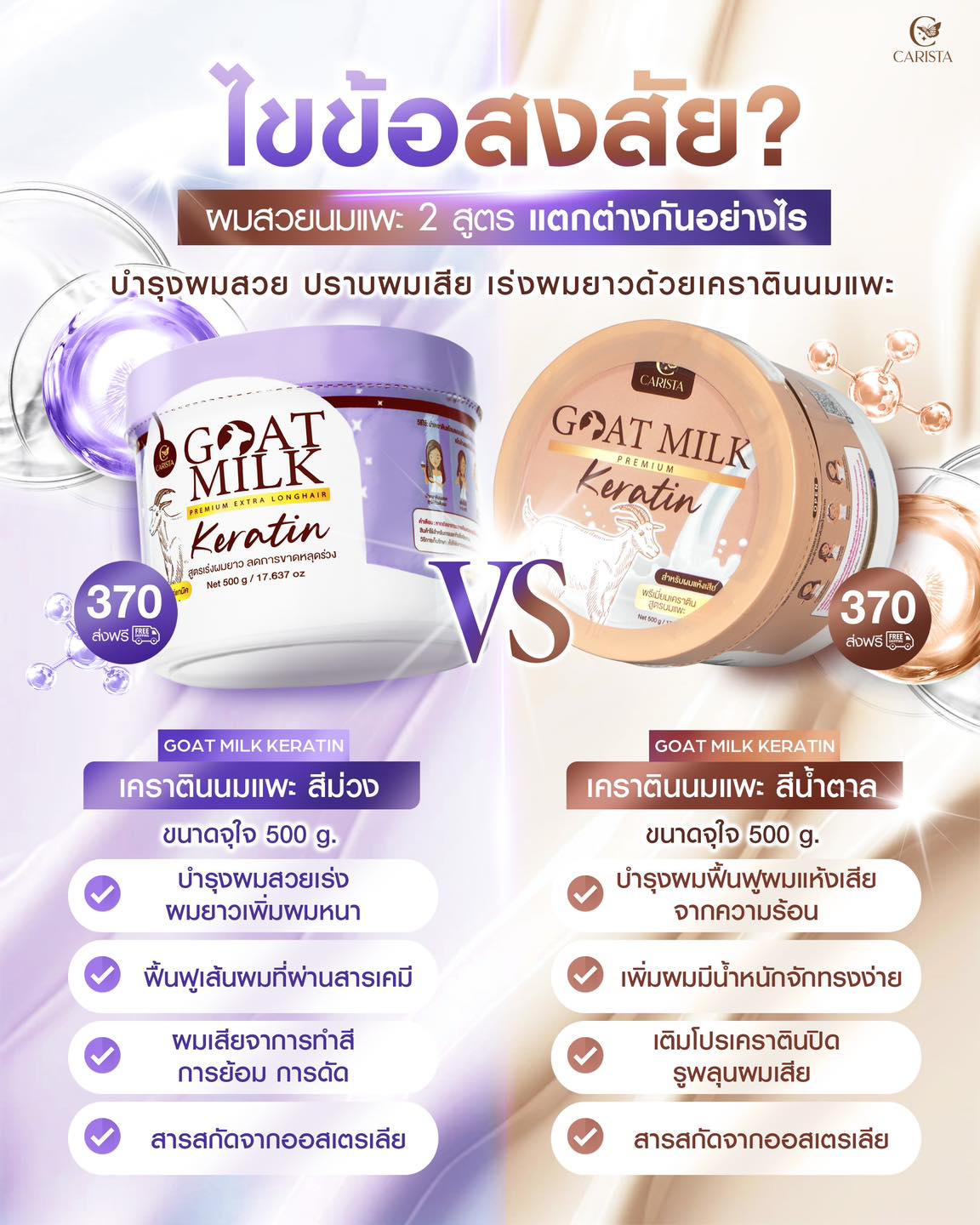 Carista Goat Milk Keratin Hair Growth (Purple)