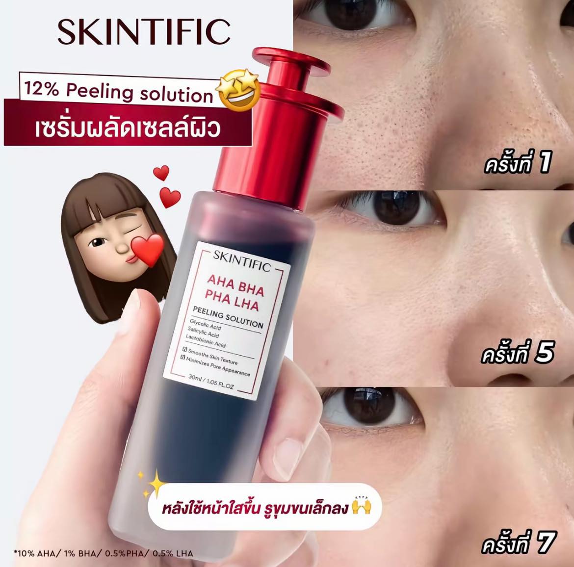 SKINTIFIC AHA BHA PHA LHA Peeling Solution 30ml