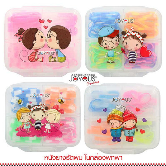 Hair Ties in Portable Box – Mixed Colors