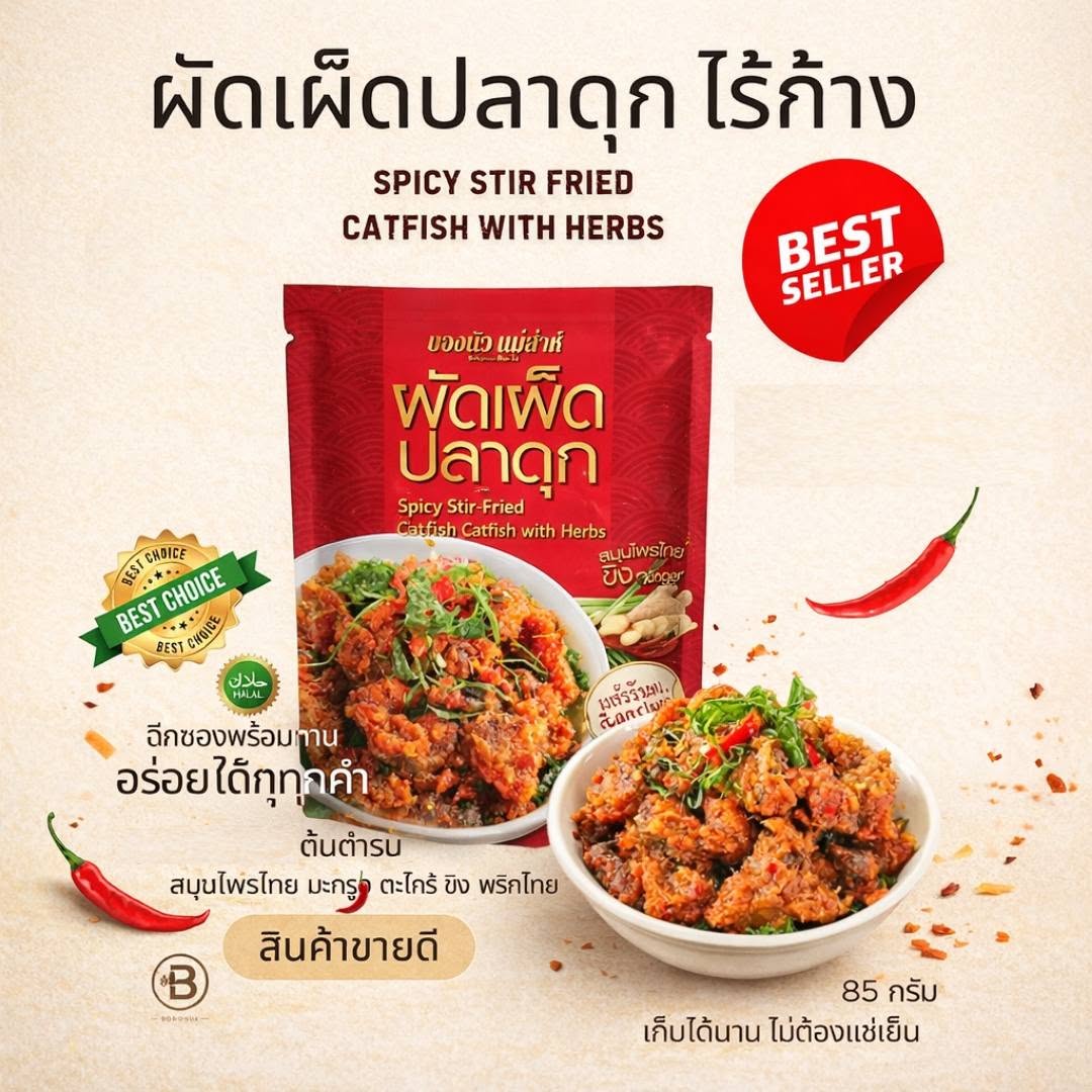 Bon Nua Herbal Spicy Catfish (Boneless) 85g