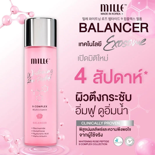 Mille Whitening Rose Peptide 9 Complex Balancer 130ml.