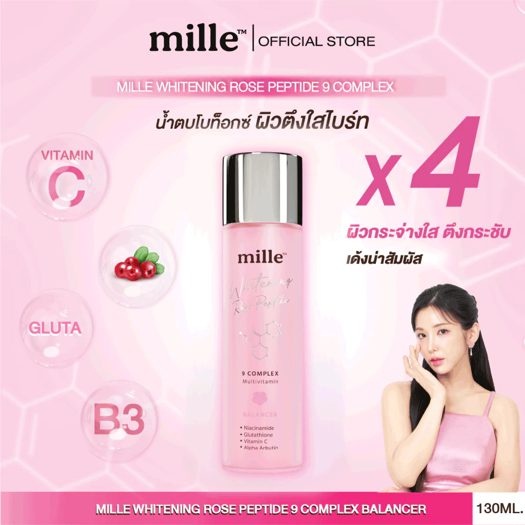 Mille Whitening Rose Peptide 9 Complex Balancer 130ml.