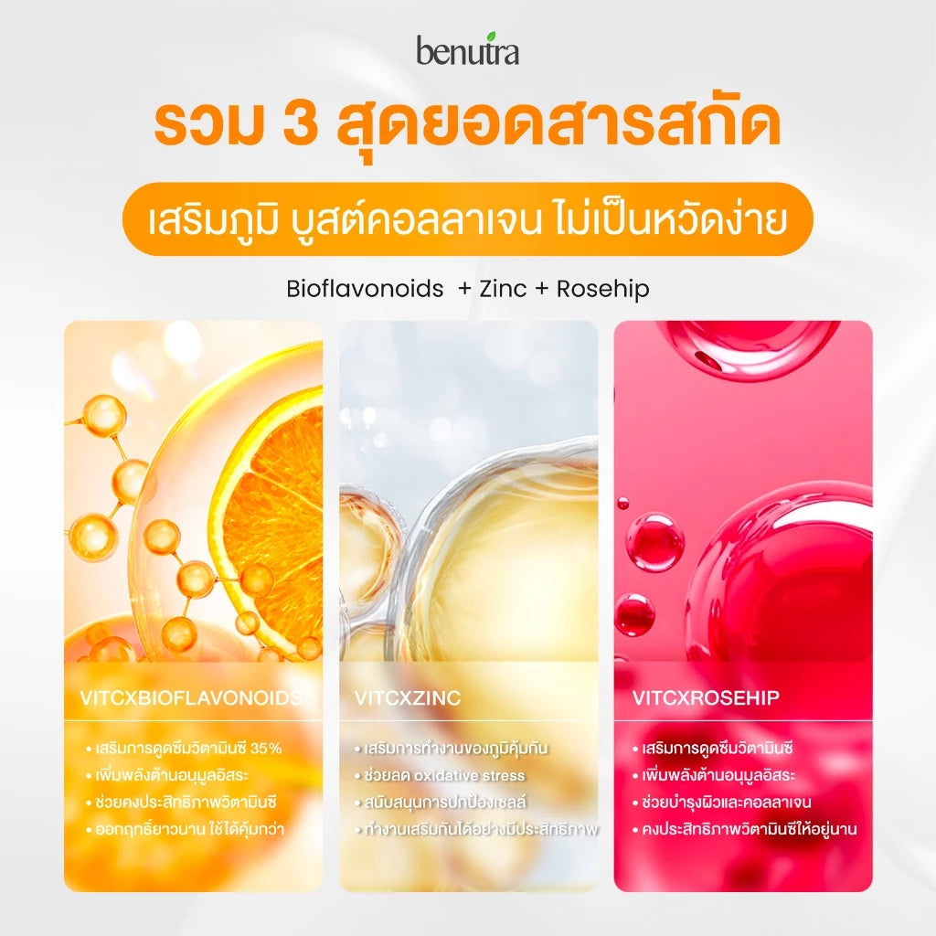 Benutra Vitamin C + Zinc + Bioflavonoids + Rosehip